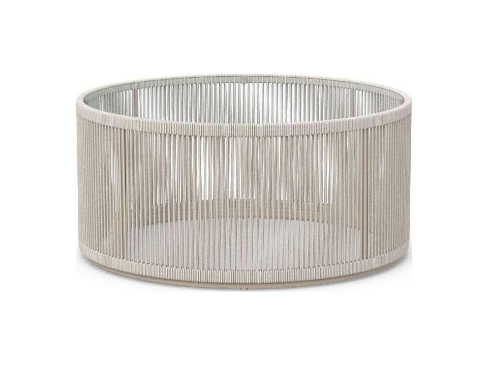 Malta Round Outdoor Coffee Table with Dekton Top and Birch Rope