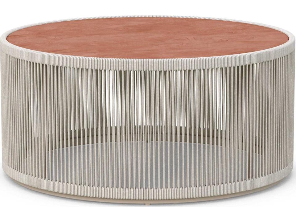 Malta Round Outdoor Coffee Table Birch All-Weather Rope with Albarium Dekton Top
