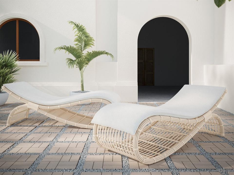 Paloma Almond All-Weather Wicker Patio Lounge Set