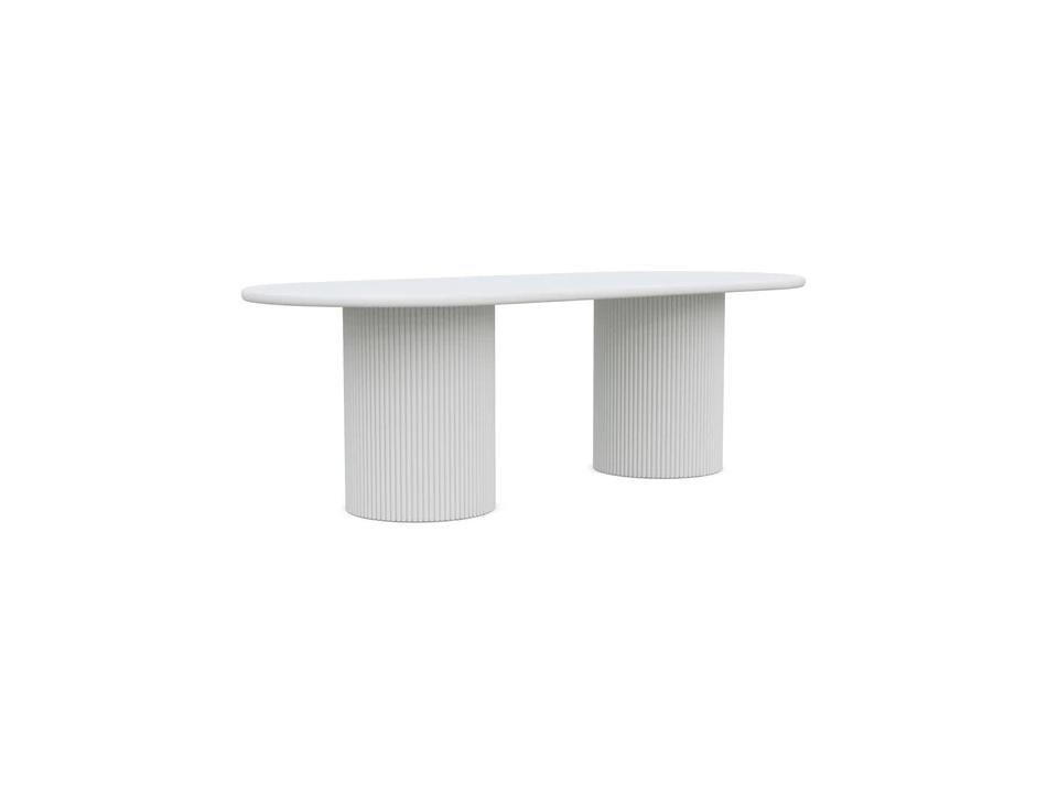Palma Matte White Aluminum Oval Outdoor Dining Table