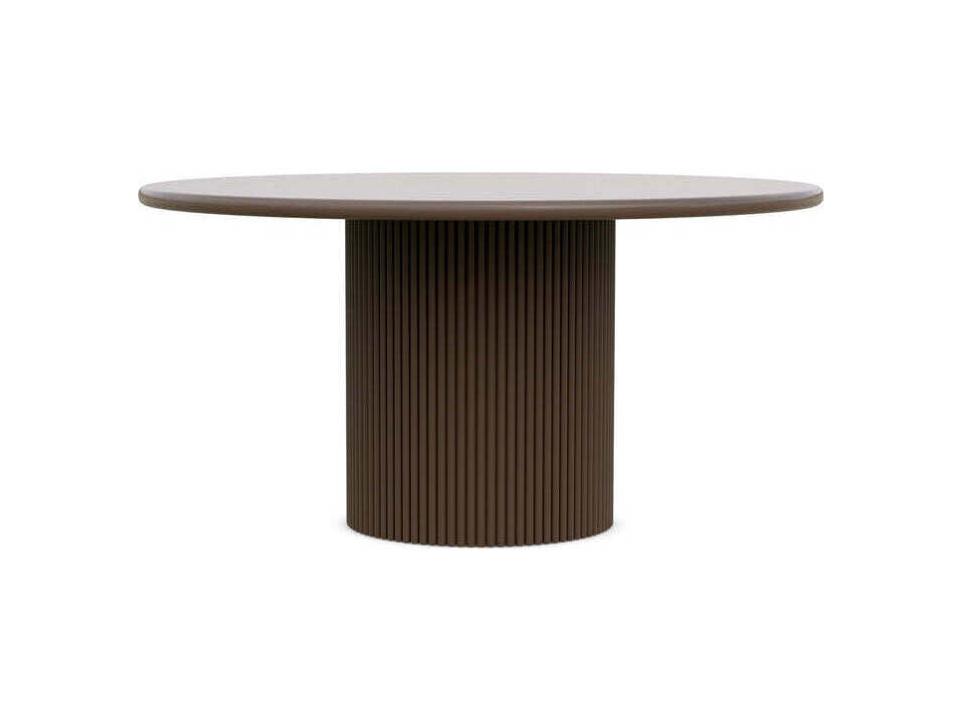 Palma 60-Inch Round Outdoor Dining Table in Matte Bronze
