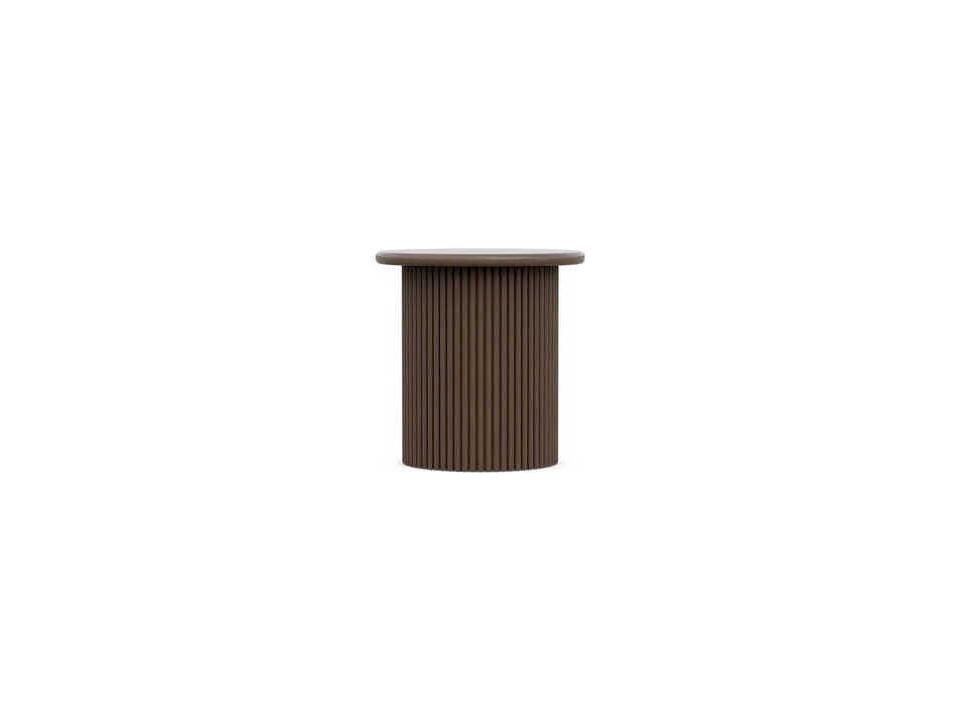 Palma Round Side Table in Matte White Aluminum