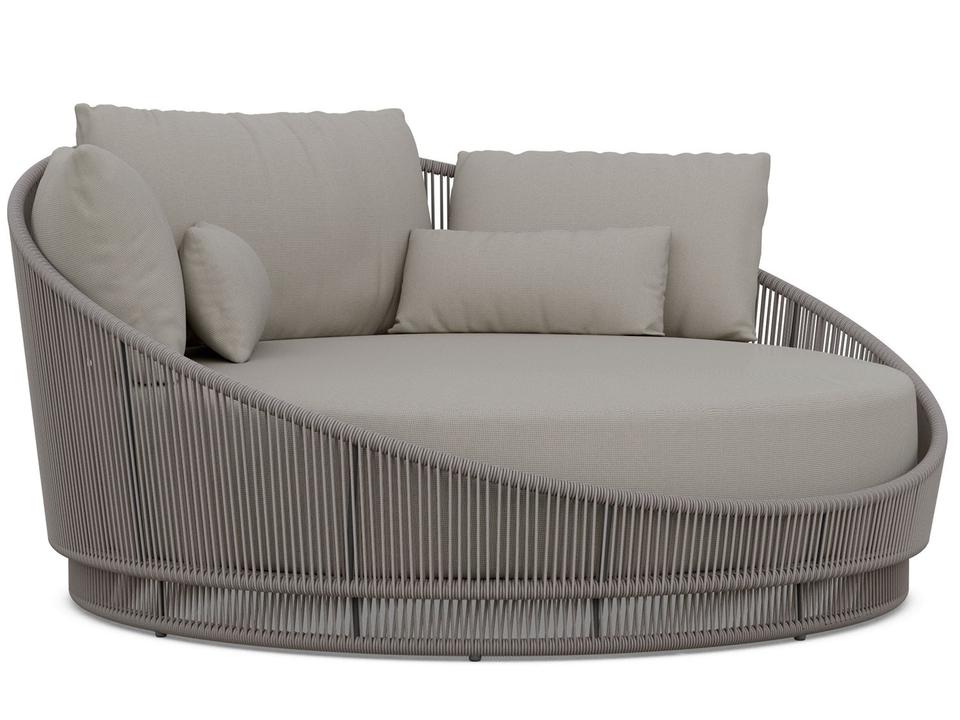 Palma Outdoor Woven Rope Daybed in Mocha with Midnight Cushions