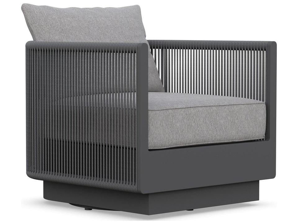 Porto Swivel Outdoor Club Chair Ash All Weather Rope