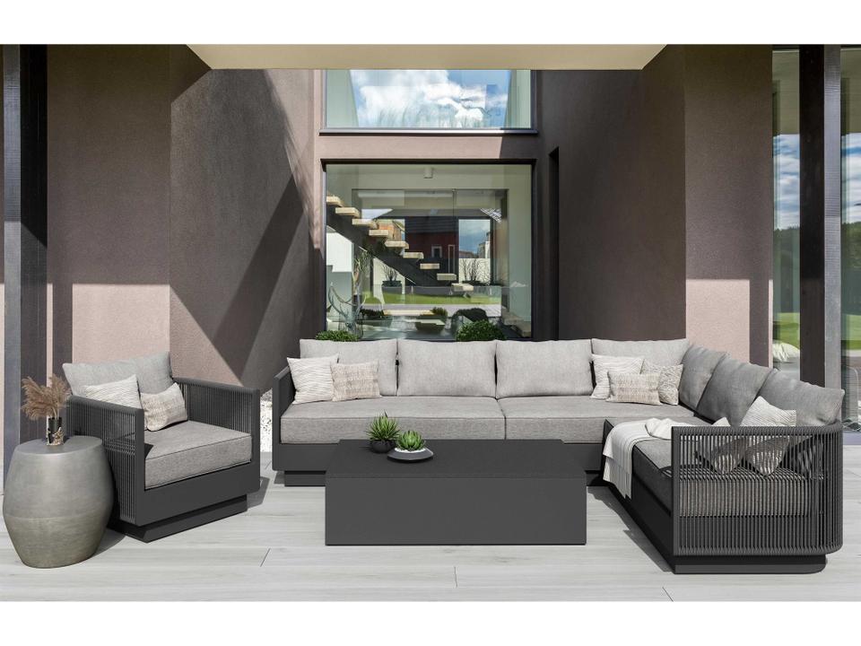 Porto Aluminum and Rope Lounge Set