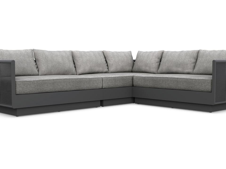 Porto Ash All-Weather Rope Sectional Outdoor Lounge Set