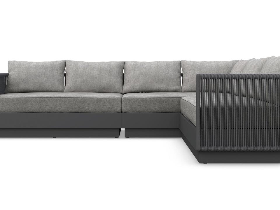 Porto Ash All-Weather Rope Sectional Outdoor Patio Lounge Set