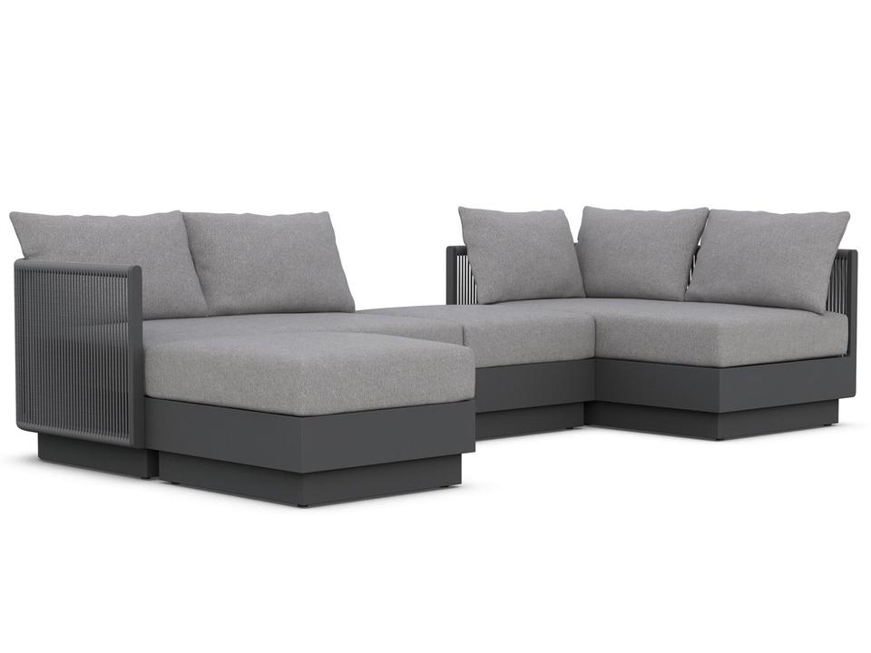 Porto Ash All-Weather Rope Sectional Patio Lounge Set