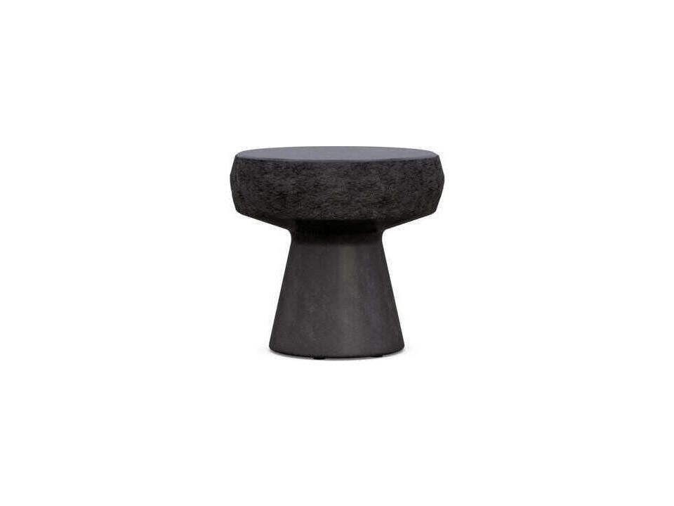 Pensacola Round Concrete Side Table in Coal