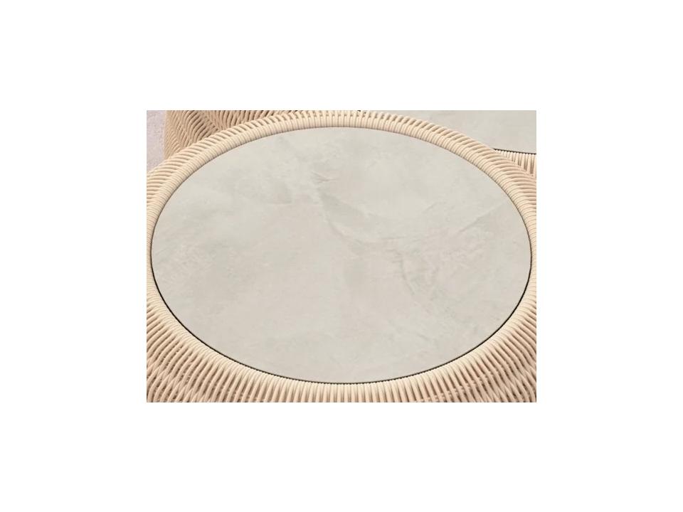 Texoma Round Albarium Dekton Coffee Table Top in White