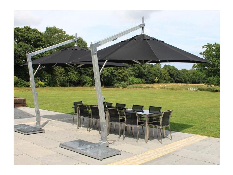 Hurricane Aluminum Side Wind Hurricane 8.5 x 11.5 Foot Rectangular Cantilever Outdoor Umbrella