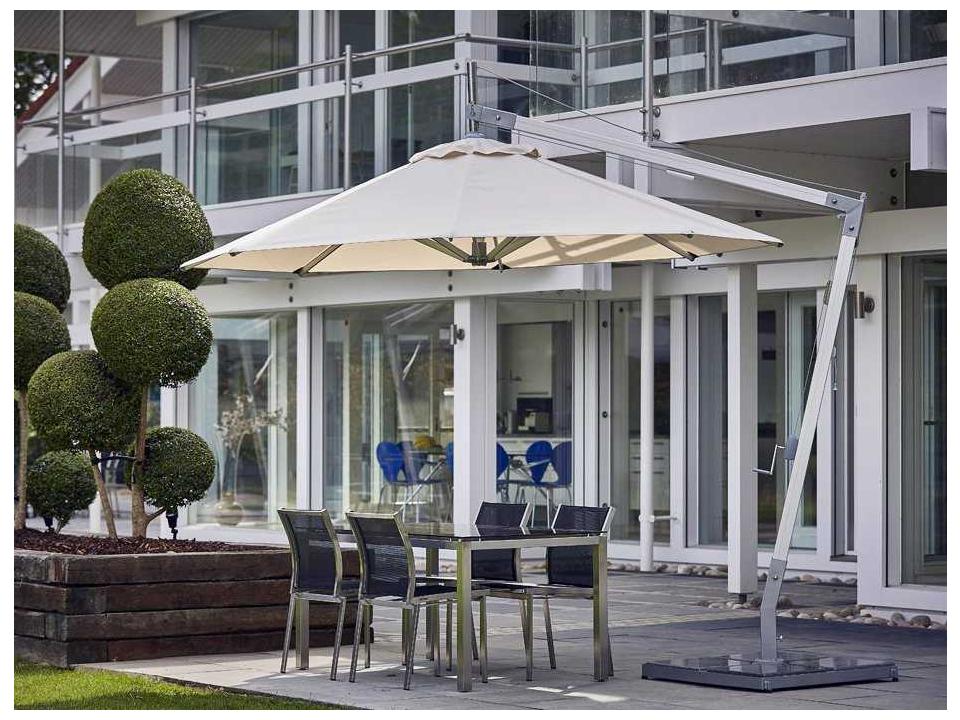 Santa Ana Sidewind 10 Foot Round Cantilever Outdoor Umbrella