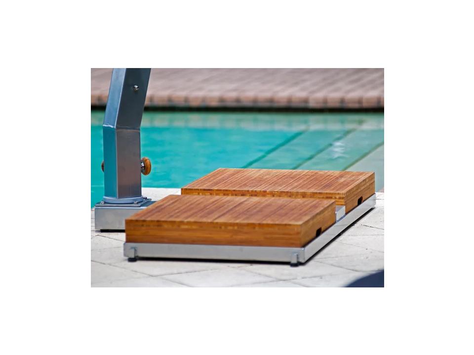 50kg Granite Parasol Base with Wheels and Handle