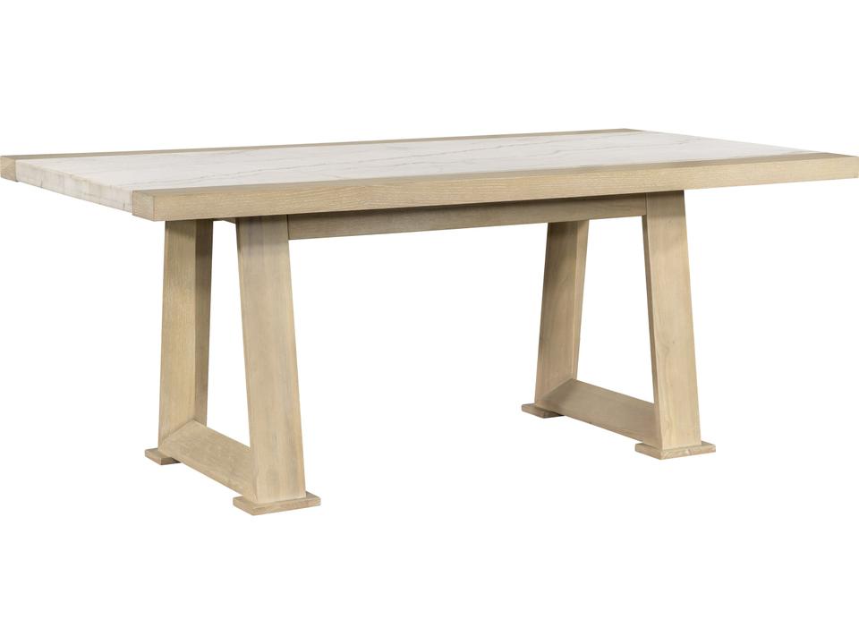 Trifecta Rectangular Marble Beige Dining Table