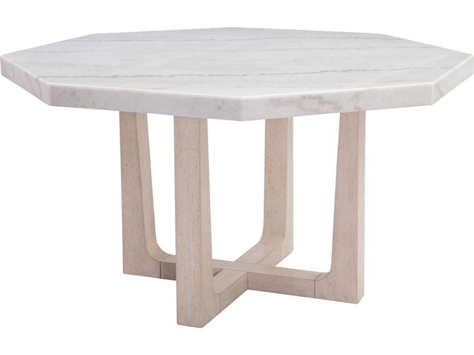 Newport 54-Inch Octagon Marble Dining Table in Sun Bleached Ash