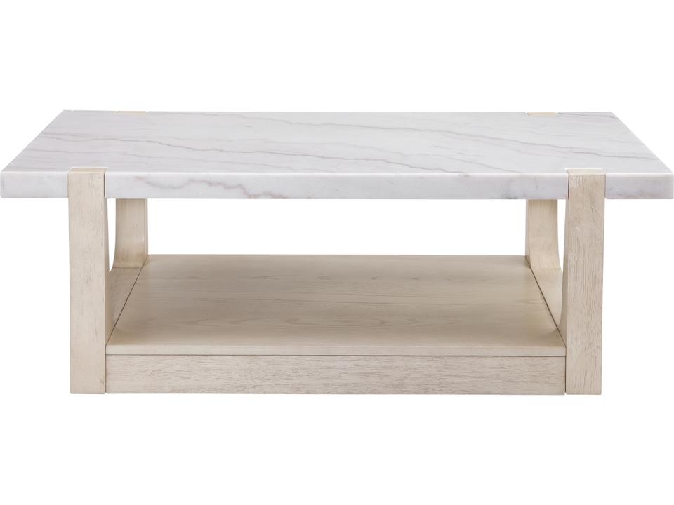 Newport Rectangle Coffee Table Marble and Ash Veneer Sunbleached Ash