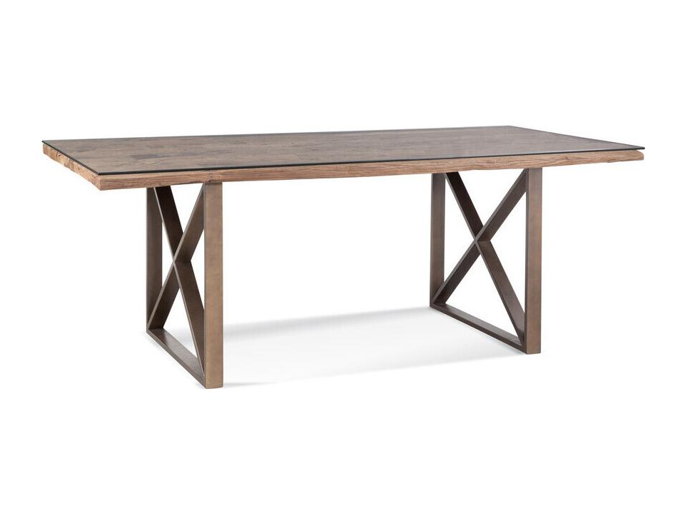 Cambria 79-Inch Rectangle Dining Table in Bronze and Reclaimed Wood