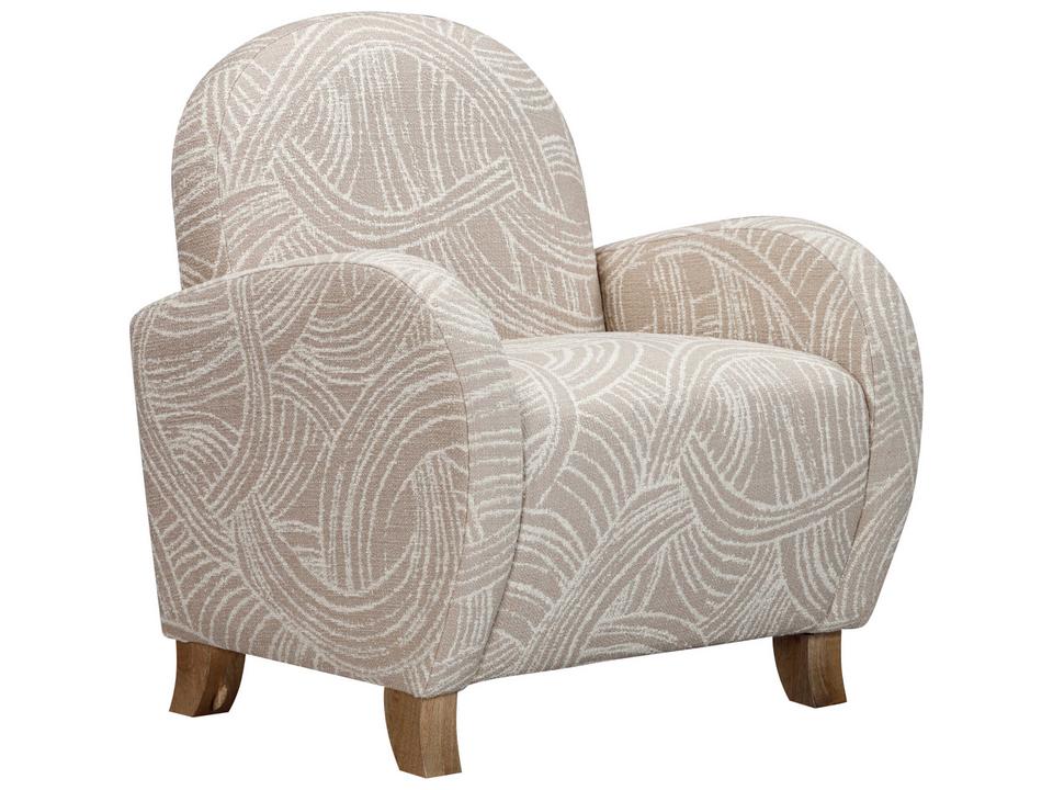 Willow Upholstered Accent Chair in Khaki Swirl with Natural Mango Legs