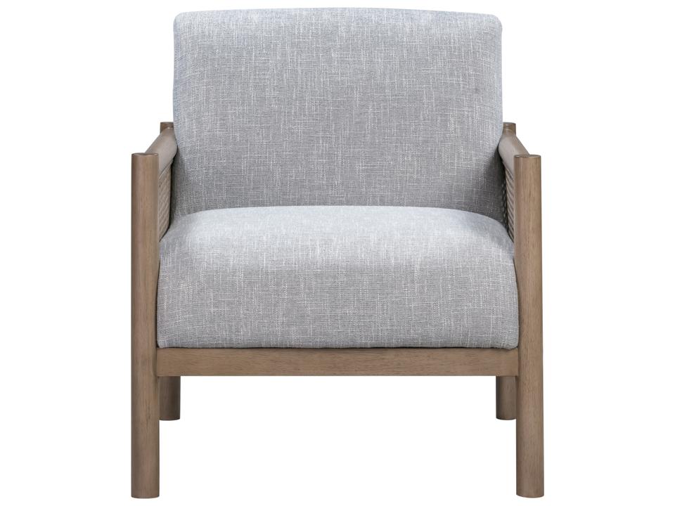Hedges Upholstered Accent Chair in Baltic Blue with Cane Arms