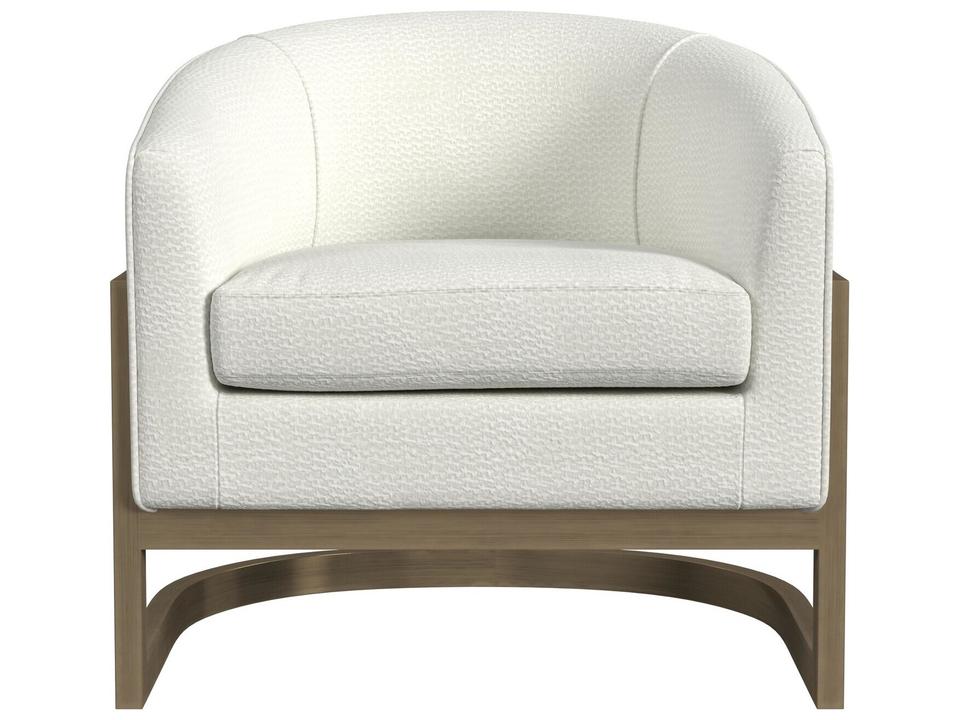 Neve Upholstered Accent Chair in Ivory and Brushed Gold