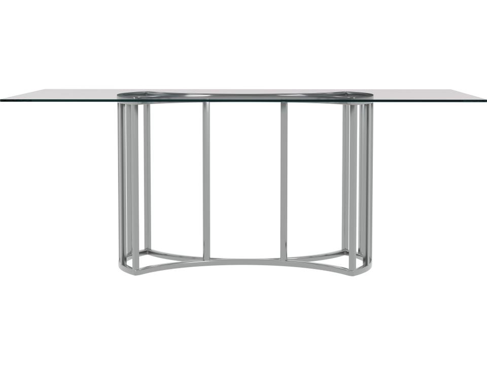 Sophia 76-Inch Rectangle Glass Dining Table with Chrome Base