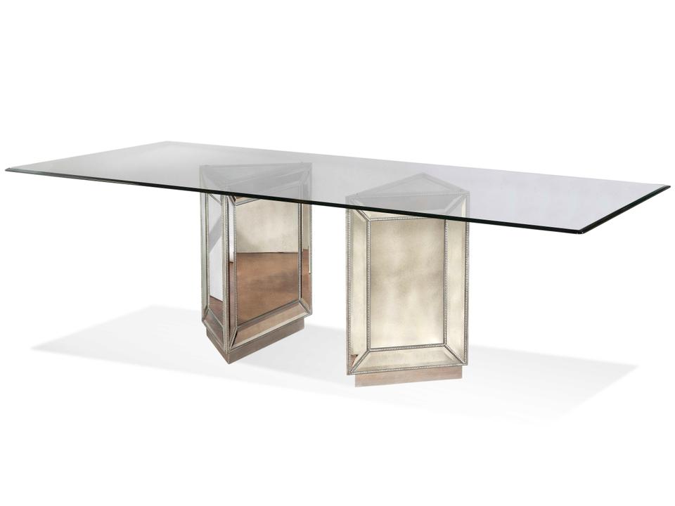 Murano Rectangle 96-Inch Dining Table in Silver Mirror