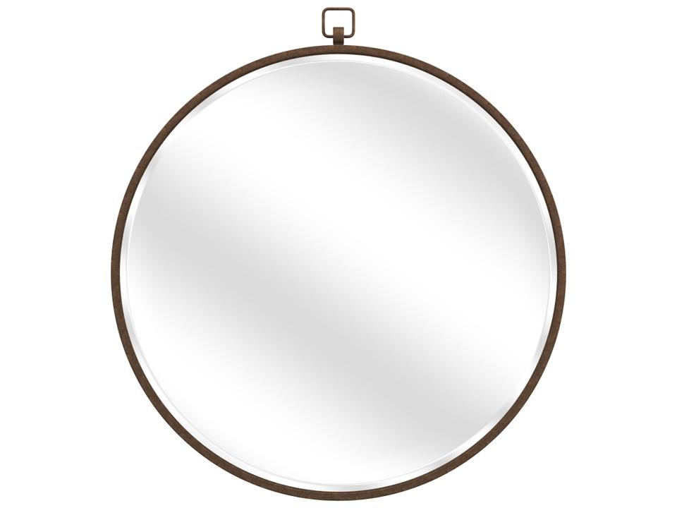 Quinn Round Wall Mirror in Antique Bronze