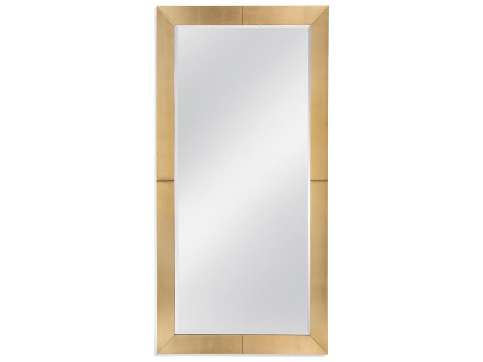 Agatha Rectangular Leaner Floor Mirror in Gold Leaf
