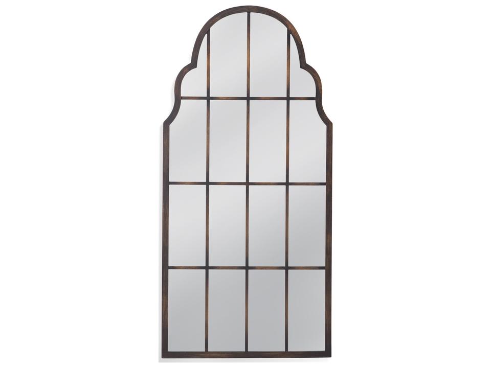 Francisco Arched Wall Mirror in Hand-Painted Bronze