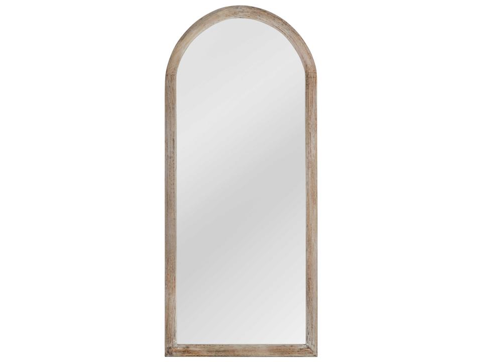 Bay Arched Natural Whitewash Floor Mirror