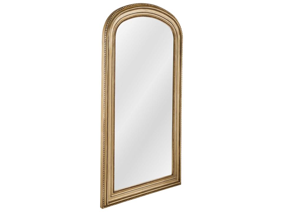 Baez Arched Gold Floor Mirror Traditional Style