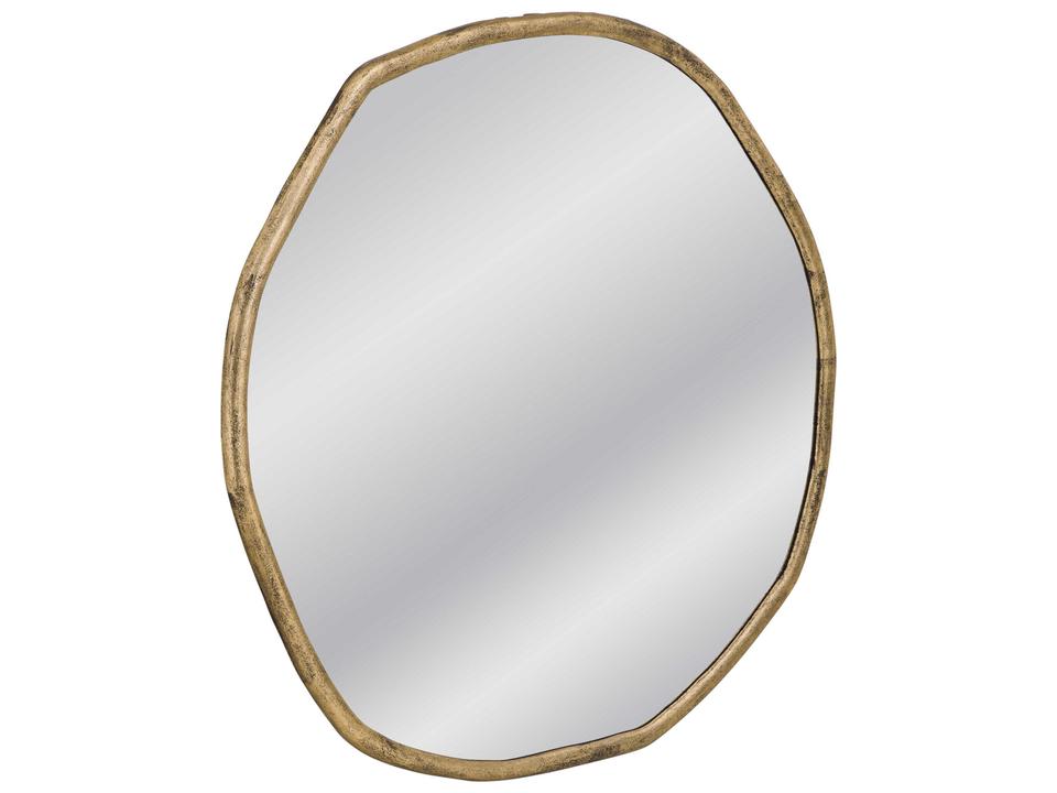 Grant 52-Inch Round Wall Mirror in Modern Brass