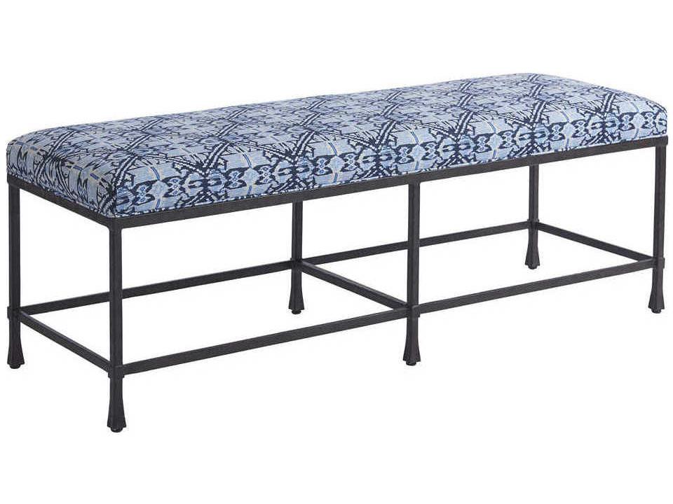 Newport Ruby Upholstered Bed Bench in Ruby Red Black with Aged Bronze Patina