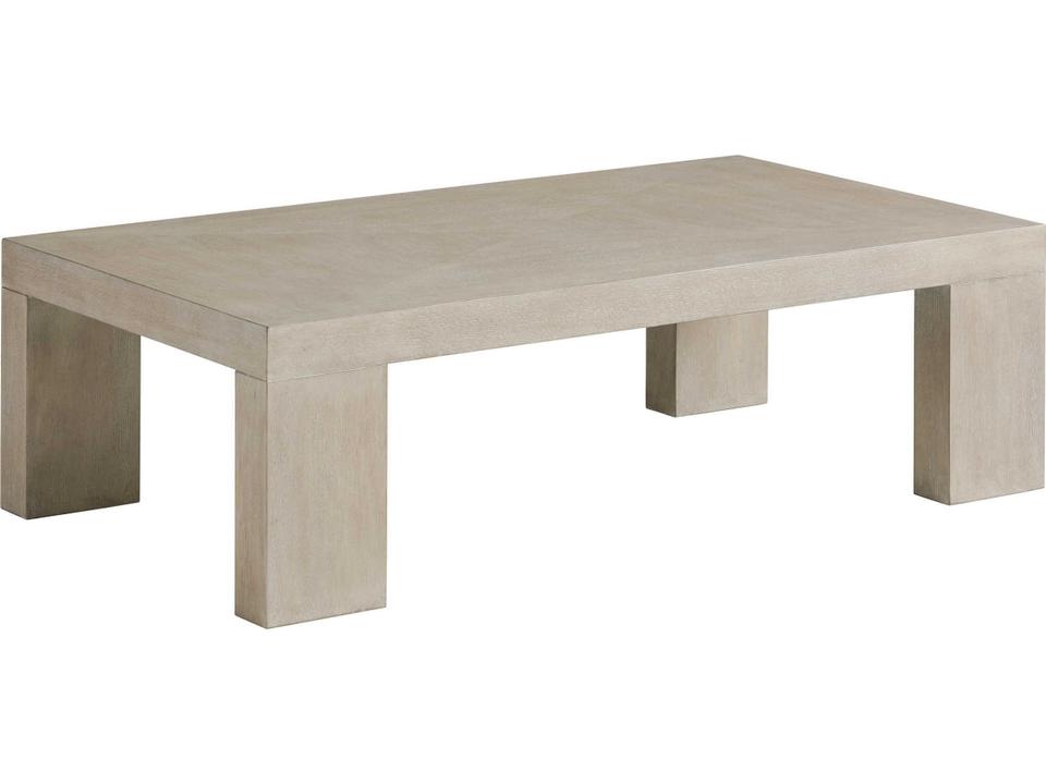 Surfrider Rectangular Wood Coffee Table in Dune Taupe Finish