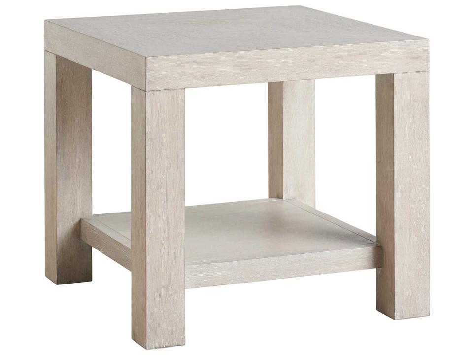 Malibu Surfrider Square End Table in Dune Taupe Finish