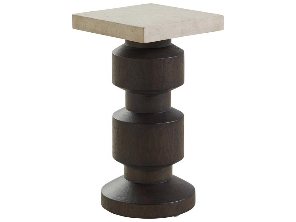 Malibu Calamigos Square Concrete Accent Table in Espresso Surfwood