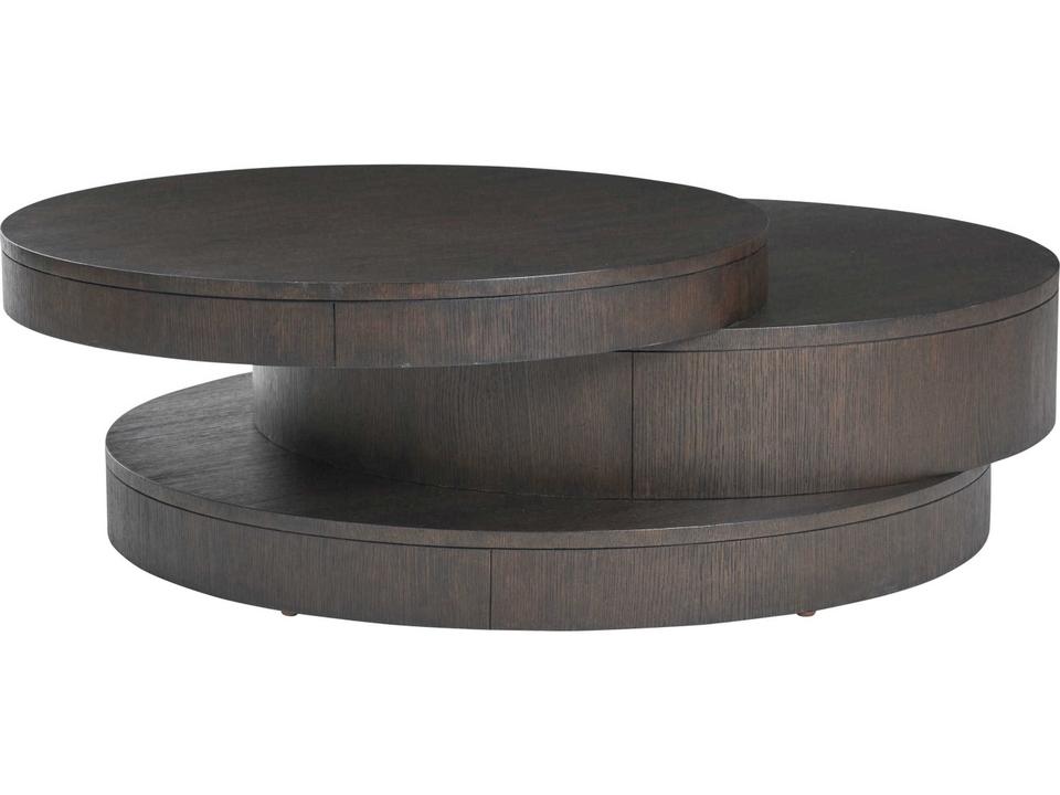 Park City Mountaineer Round Wood Coffee Table in Dark Mocha