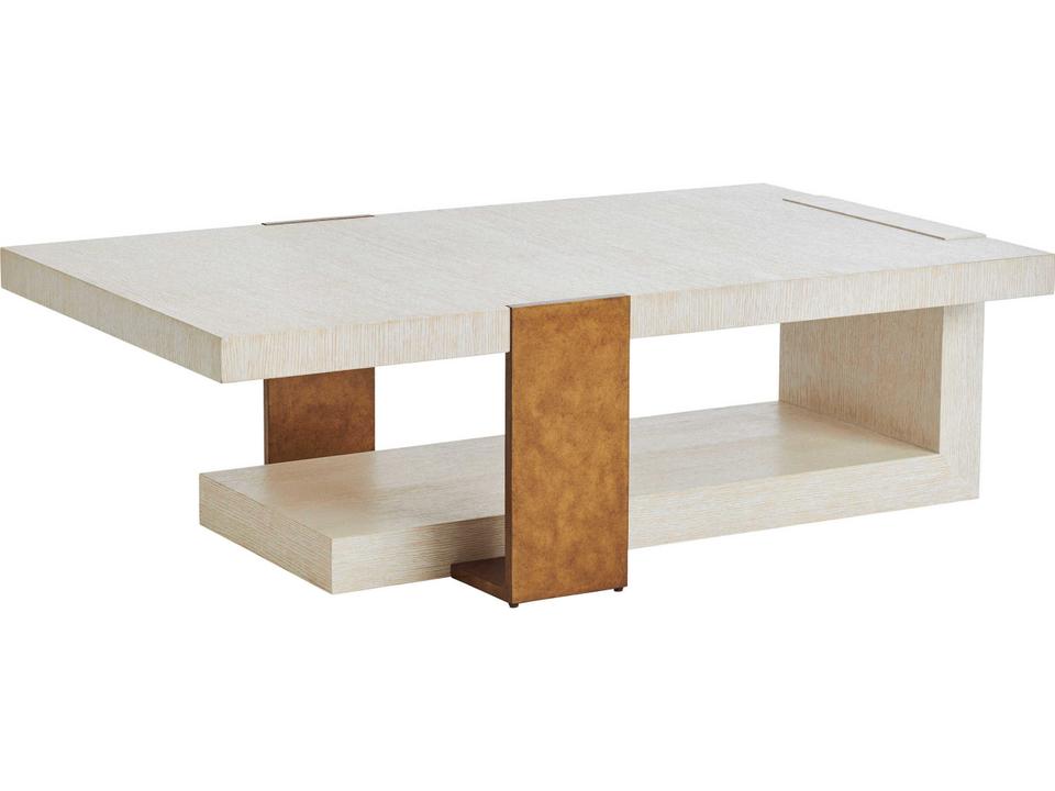 Carmel Sunridge Rectangular Wood Coffee Table in Winter-White
