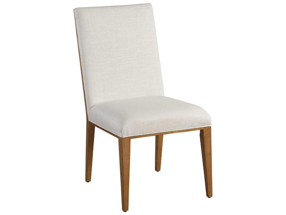 Laguna Mosaic Upholstered Dining Side Chair in Linen White Performance Fabric