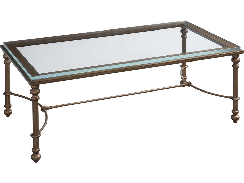 Laguna Rectangle Coffee Table with Textured Burnished Brass Base