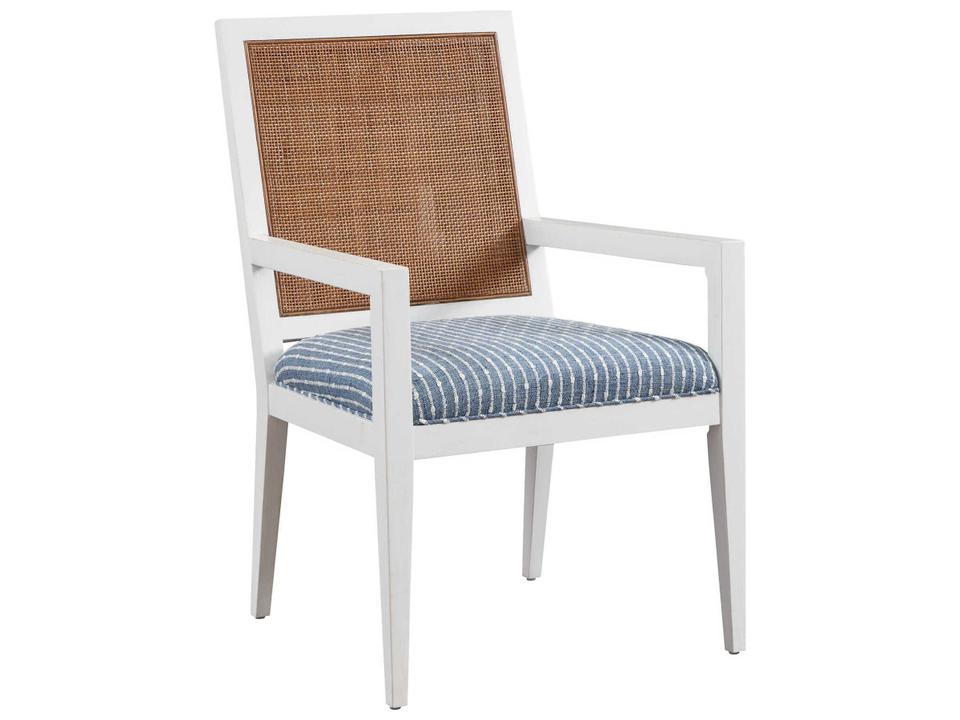 Laguna Smithcliff Woven Arm Dining Chair in Tides Linen White