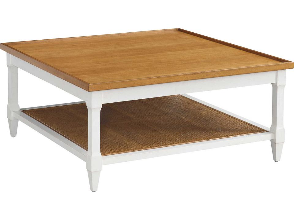 Laguna Temple Square Coffee Table in Nutmeg and White