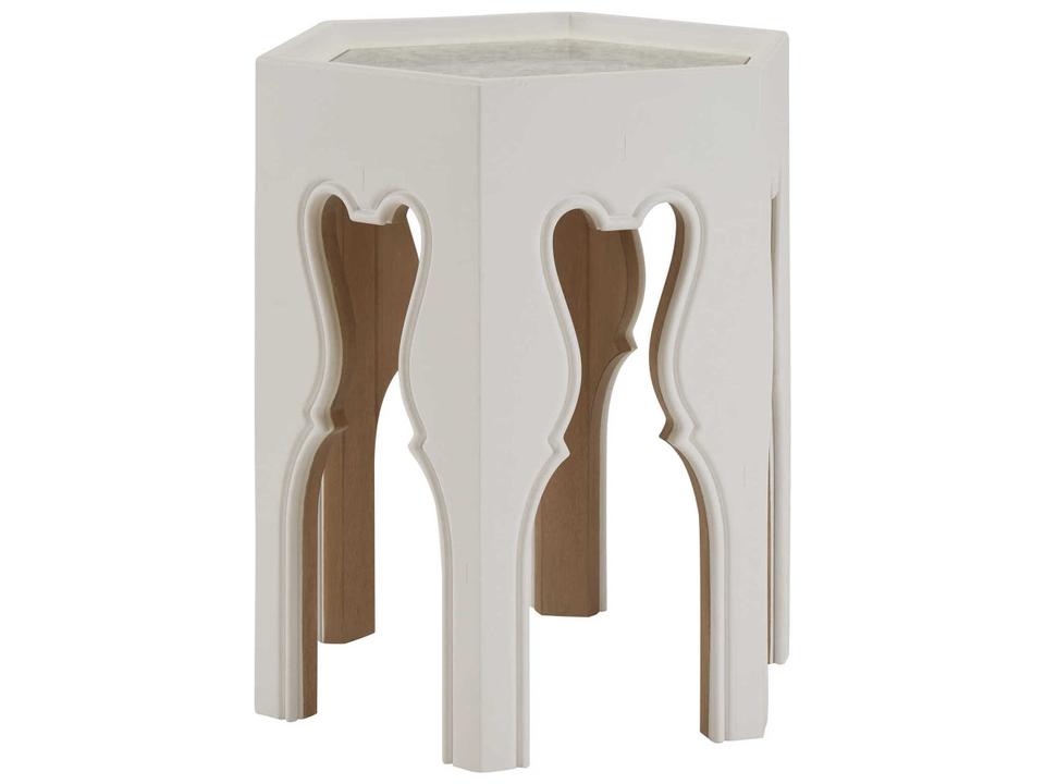 Villa Blanca Bilbao Hexagonal End Table with Buff Accents