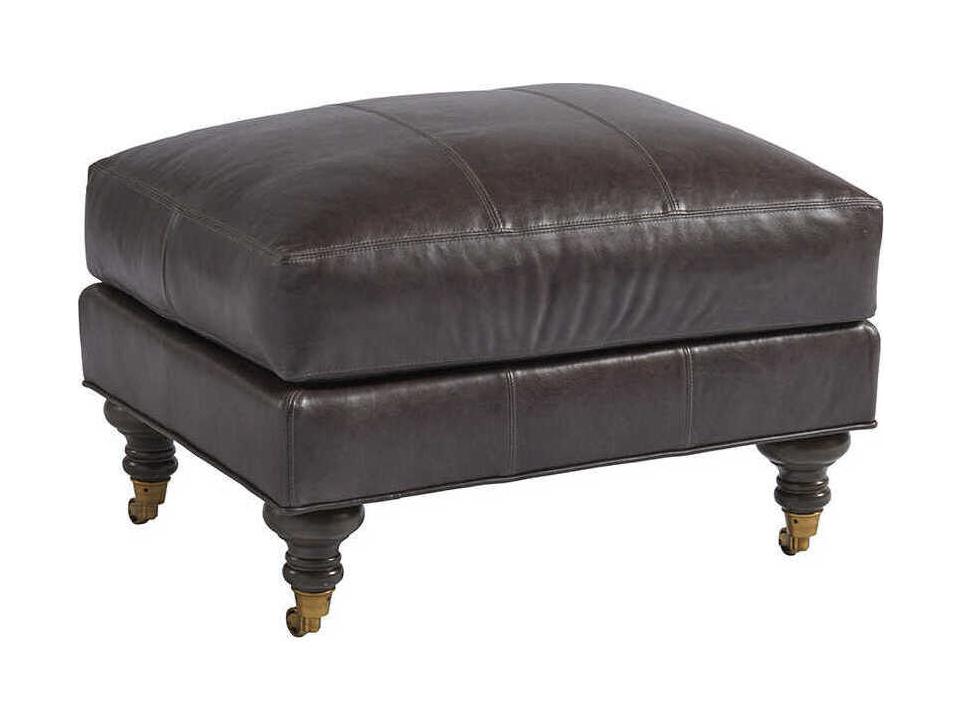 Oxford Leather Ottoman