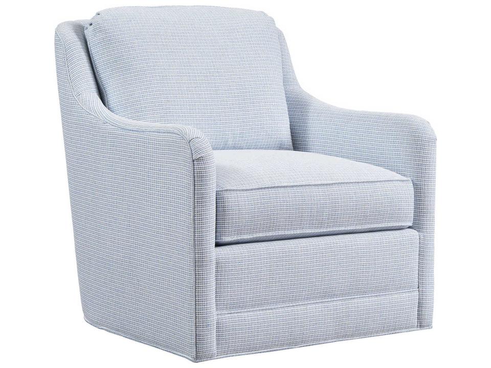 Glennhaven Swivel Blue Fabric Accent Chair