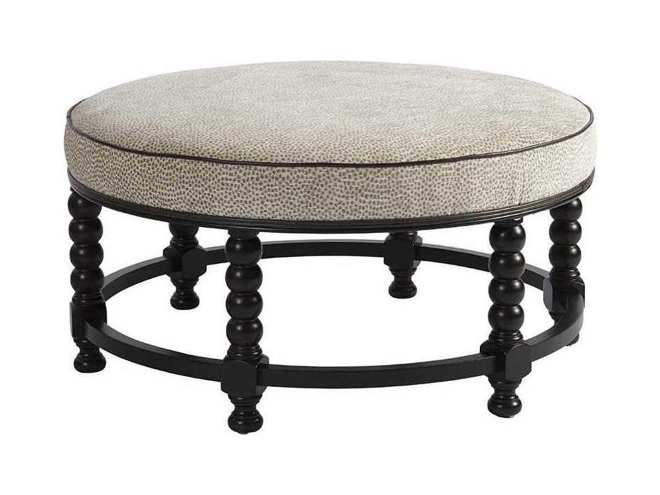 Naples Leather Cocktail Ottoman Laguna Sands Black Brown