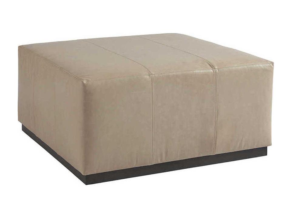 Clayton Square Leather Cocktail Ottoman in Charcoal