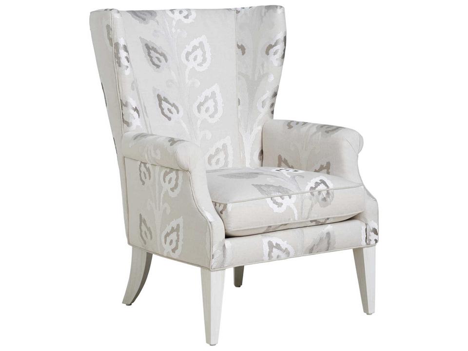 Newton Fabric Wing Accent Chair with Portola Finish
