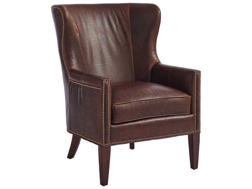 Avery Leather Wing Accent Chair