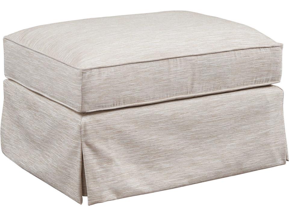 El Moro Upholstered Ottoman with Ultra Down Cushion in Beige